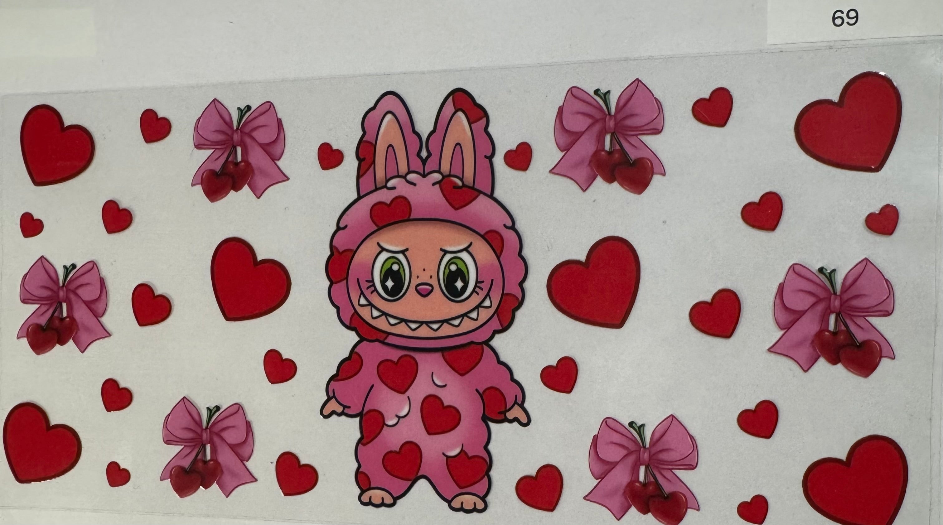 #69 Labubu with hearts and bows