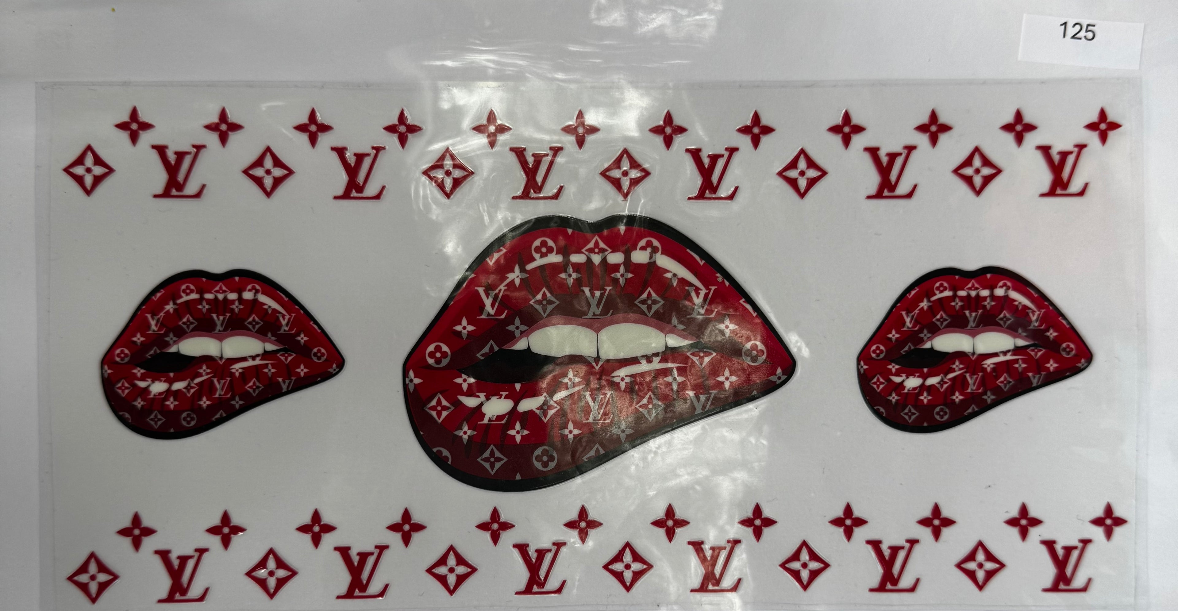 #125 Louis Vuitton red bitting lips