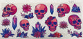 #429 Skulls crystals flowers