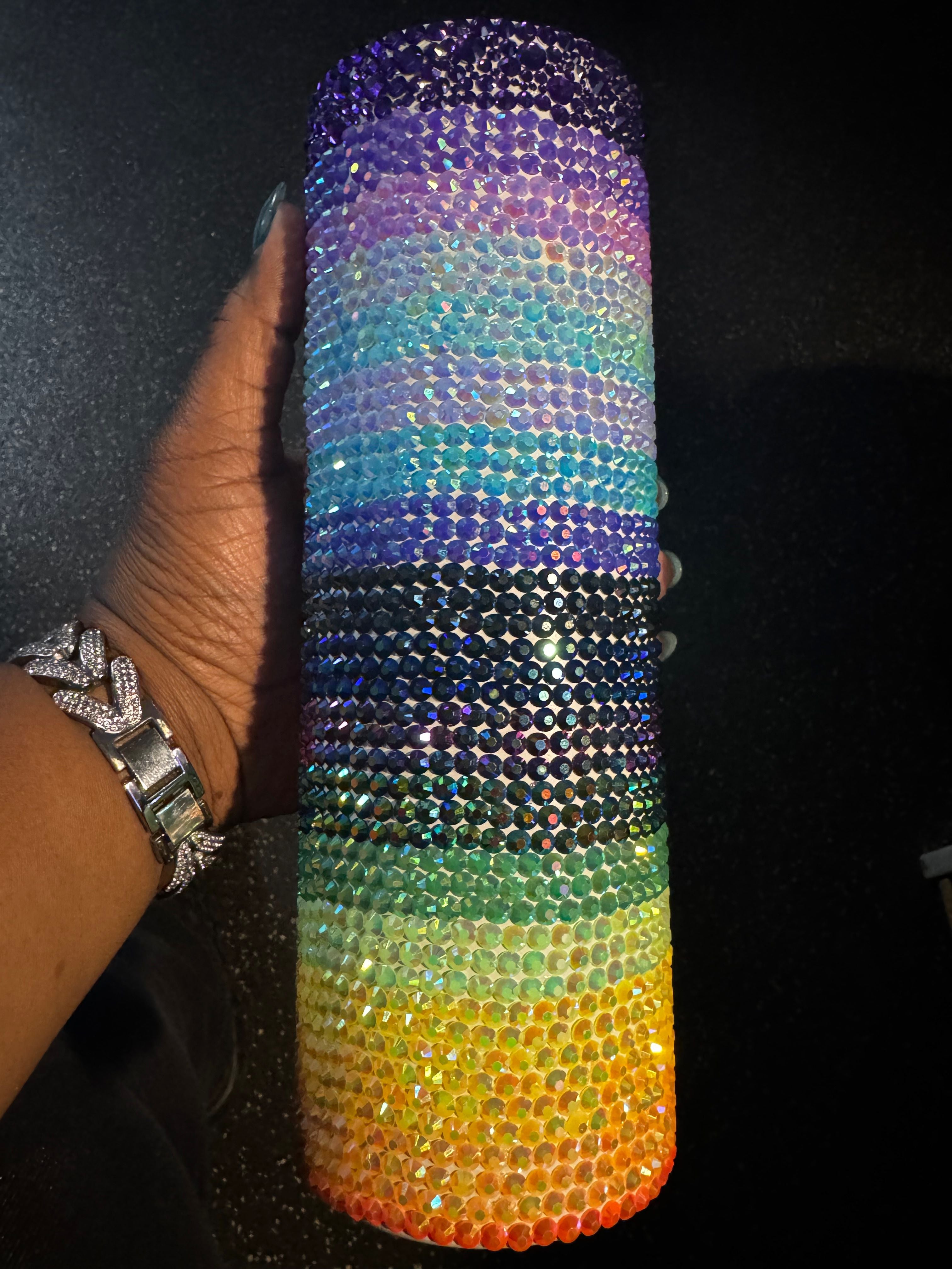 Rhinestoned Stainless Steel Skinny Tumbler