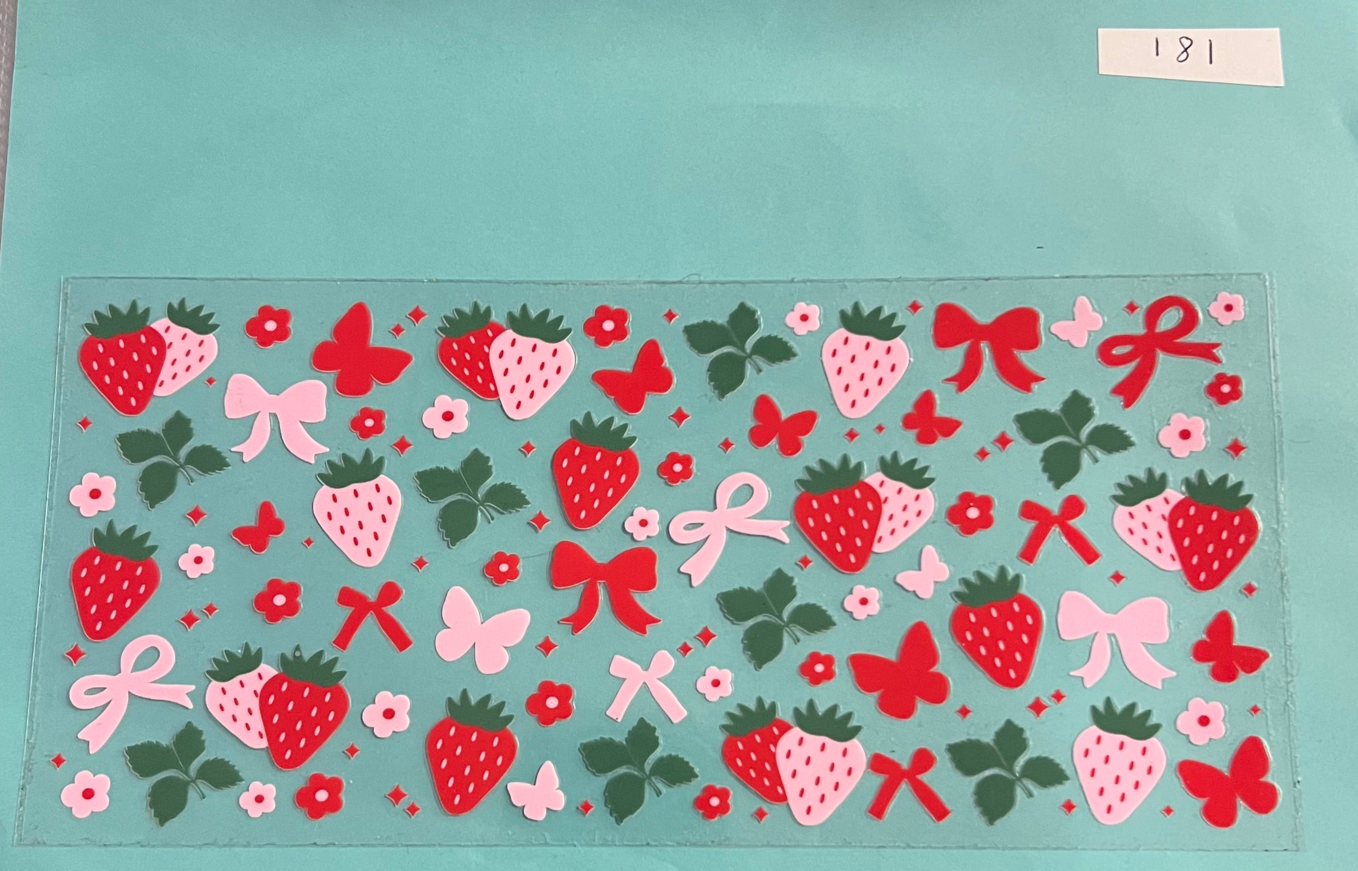 #181 Strawberries bows and butterfly’s