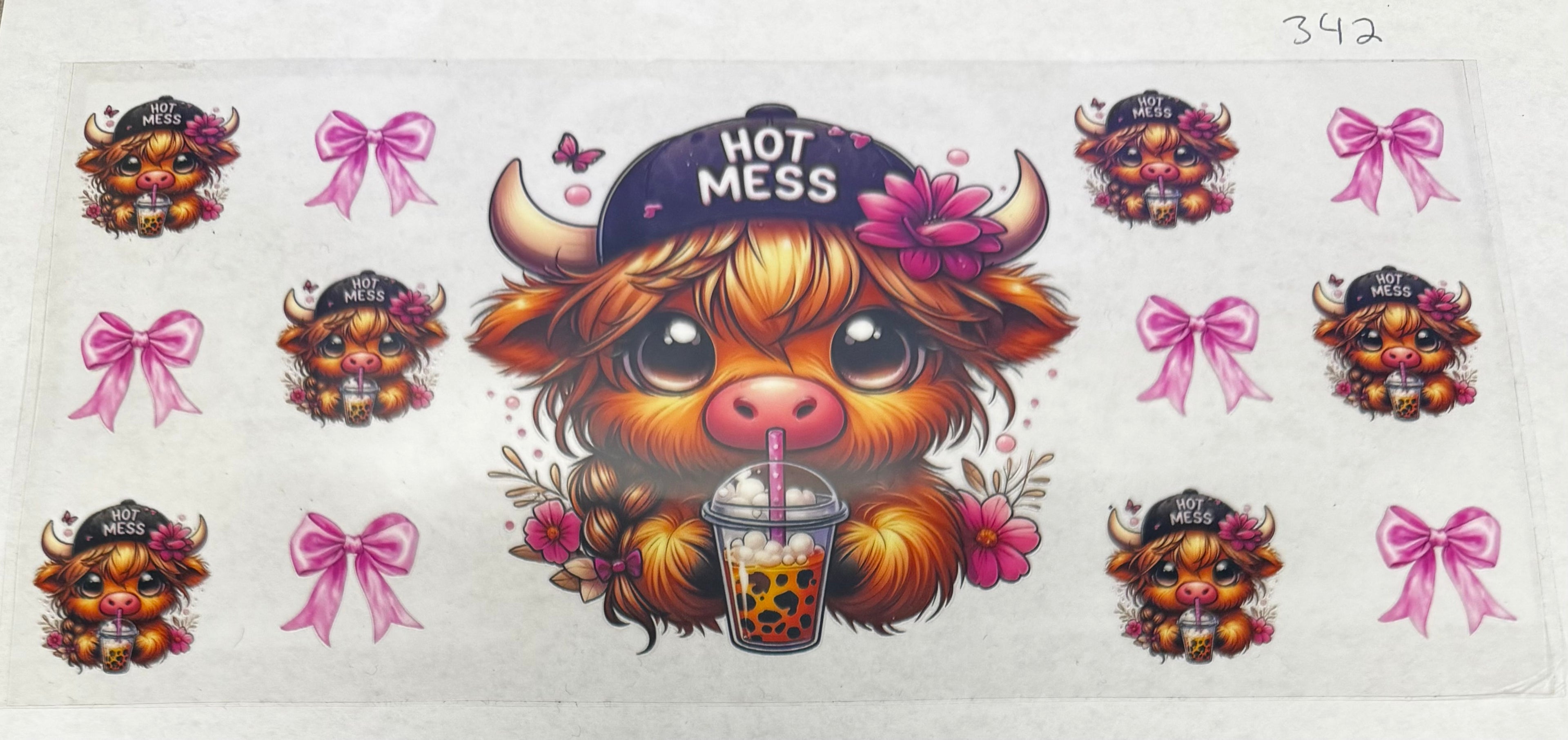 #342 Highland cow hot mess