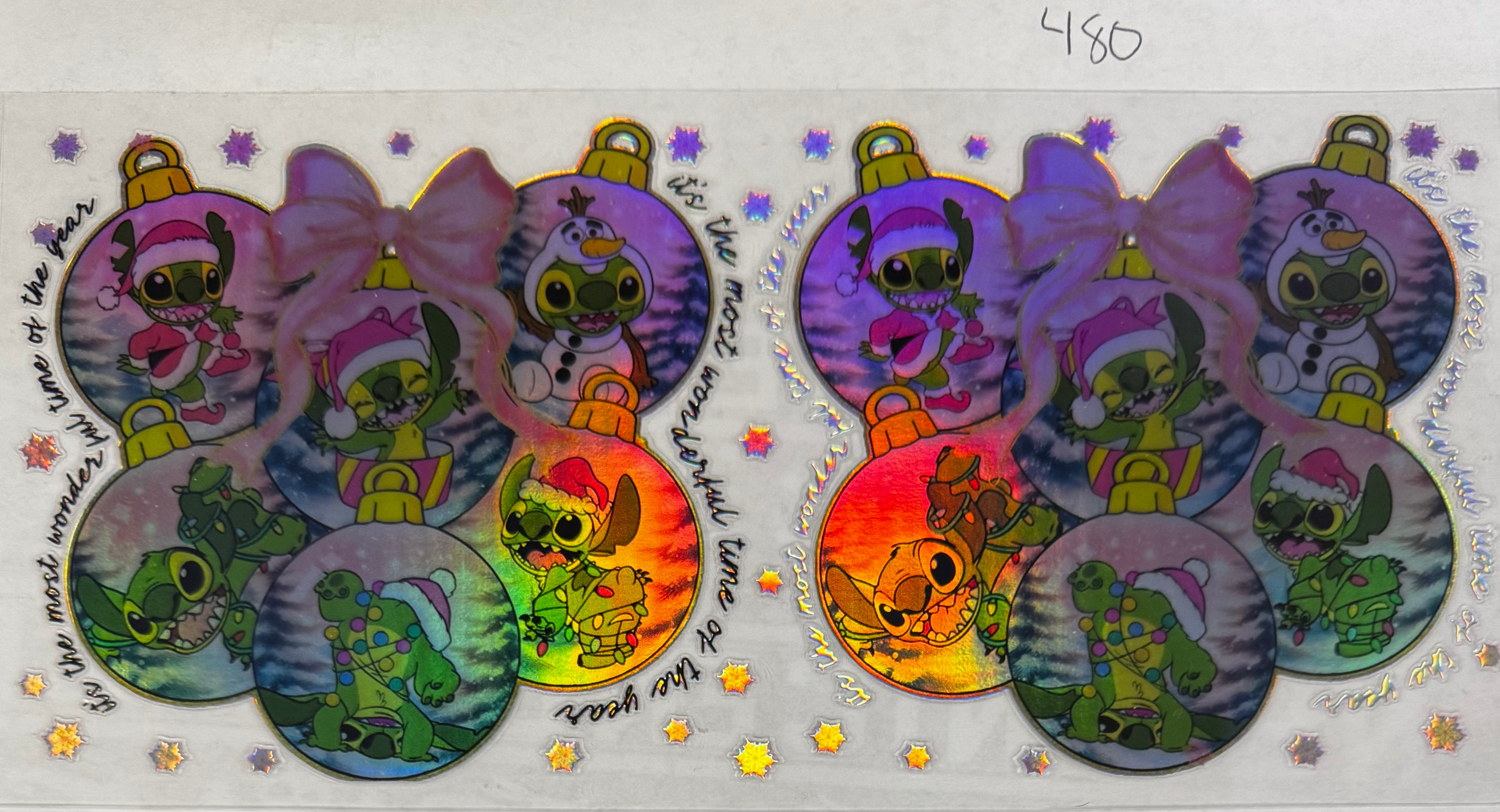 #480 Stitch Ornaments Holographic