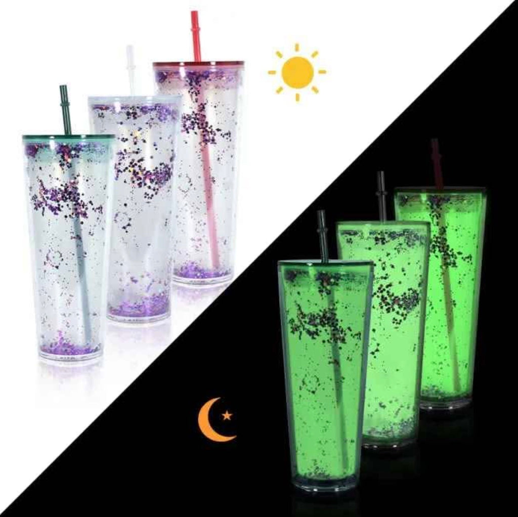 Glow in the Dark 24 oz Snow Globe Tumblers