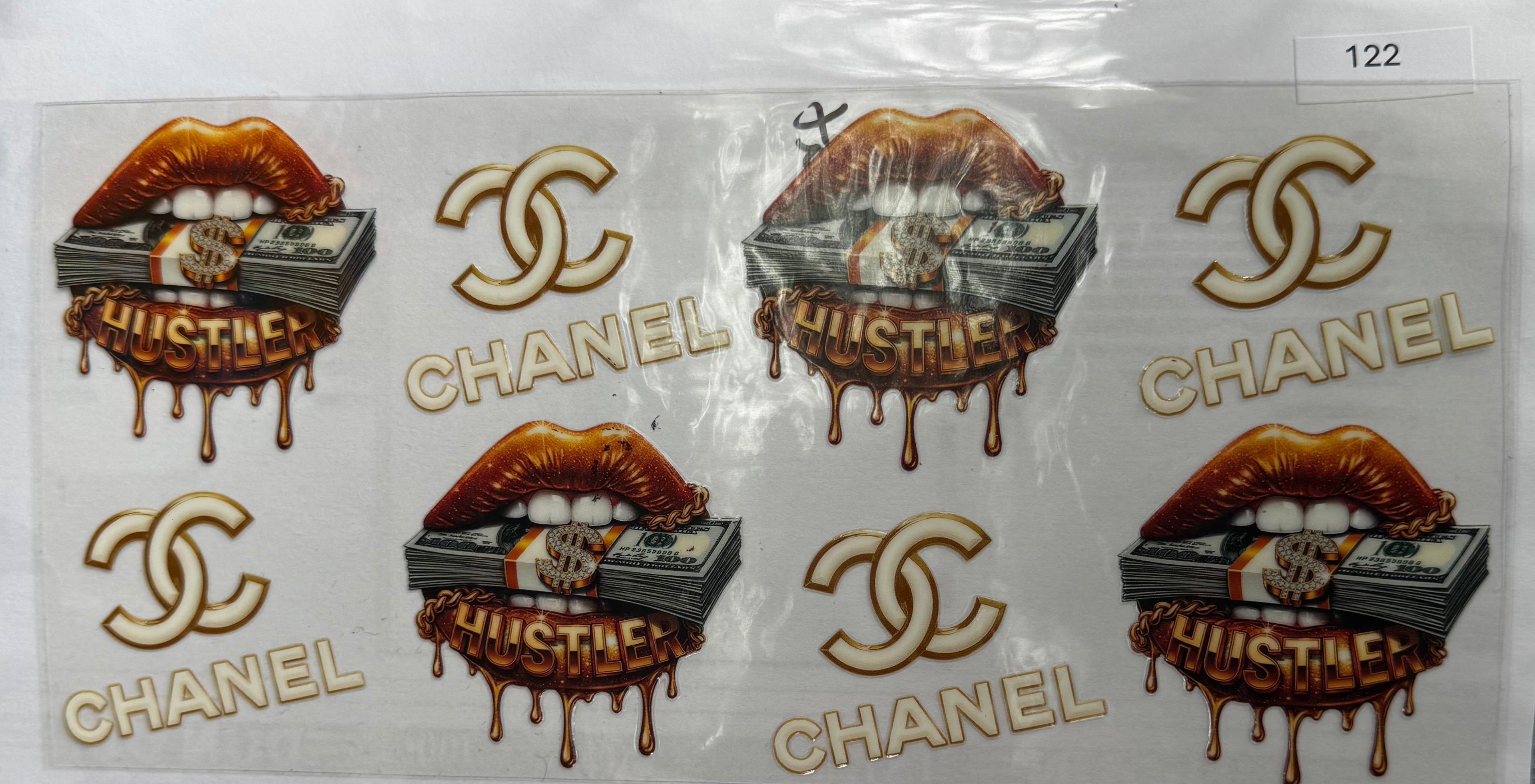 #122 Chanel lips with money