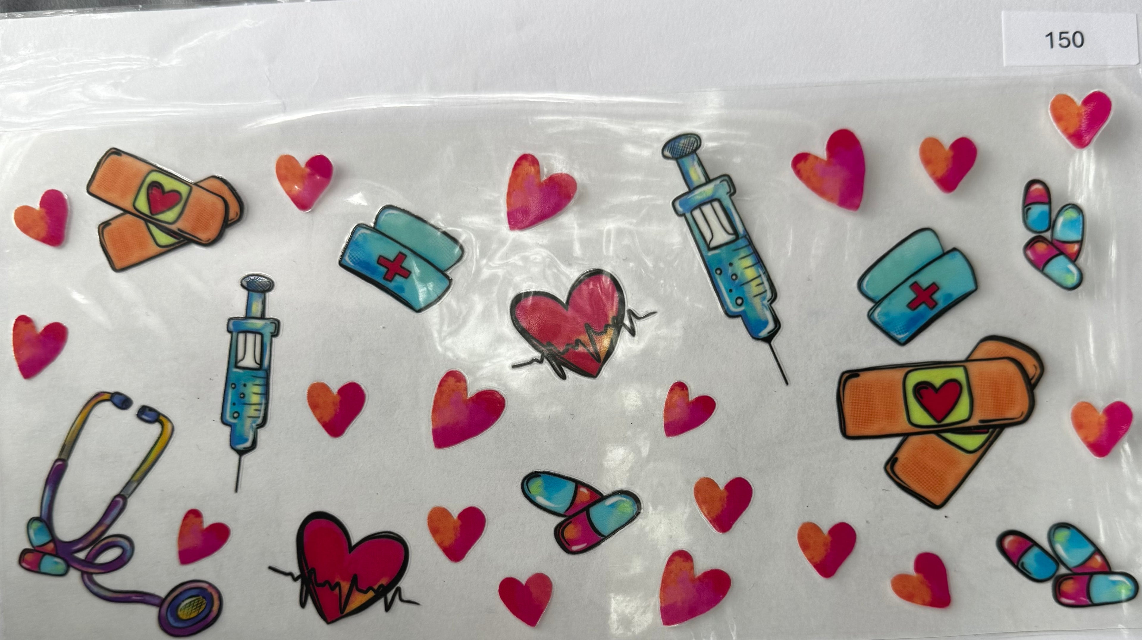 #150 Nurse pattern with hearts