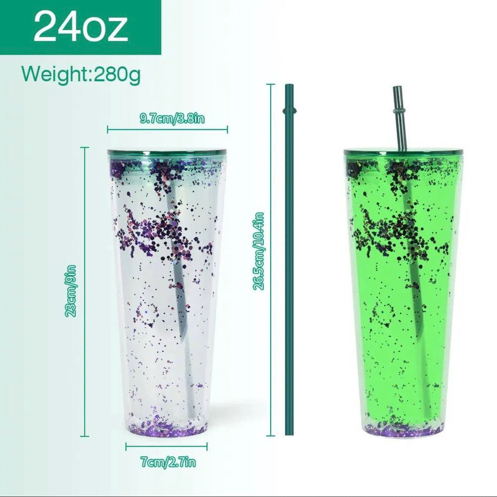 Glow in the Dark 24 oz Snow Globe Tumblers