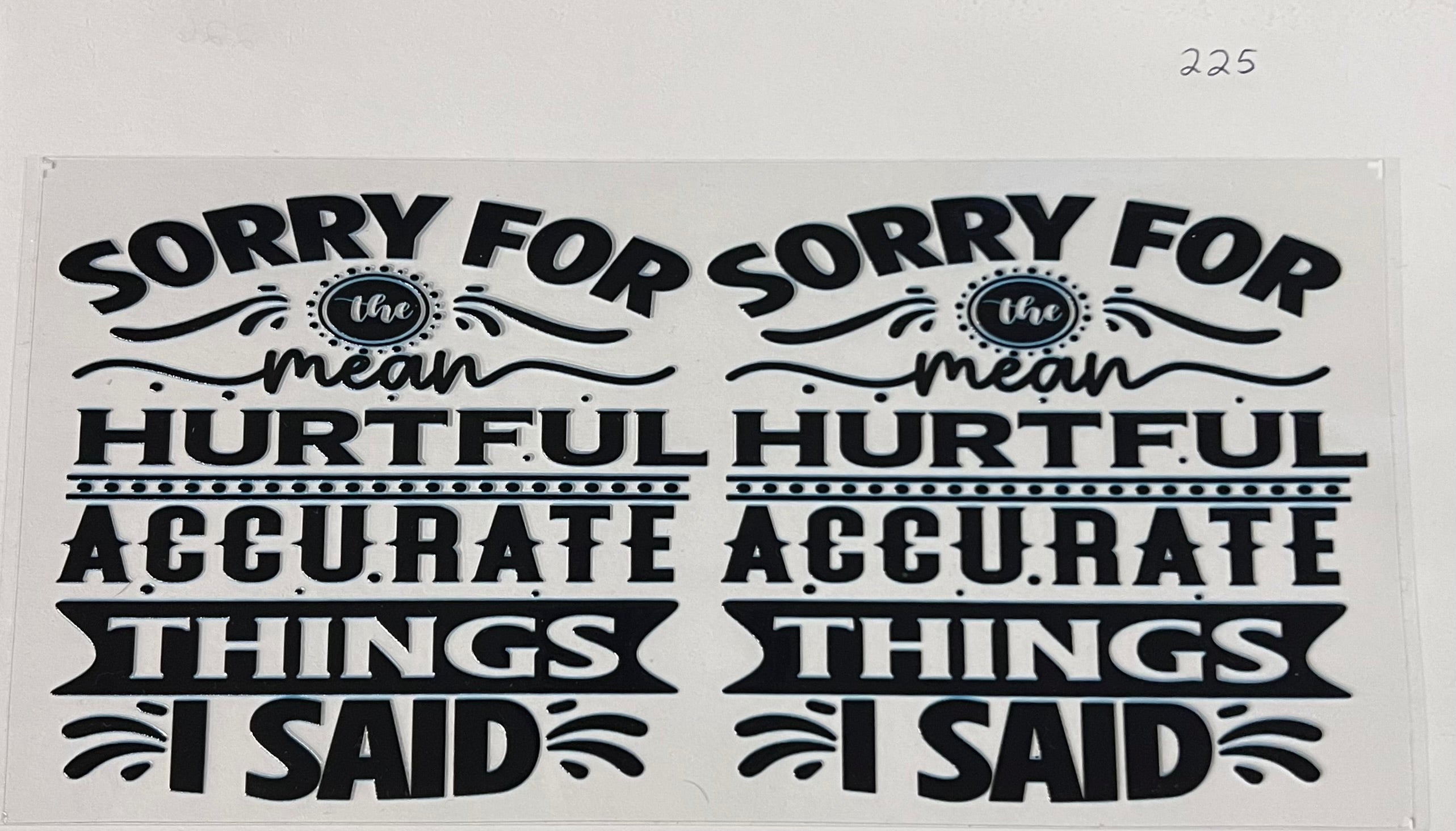 #225 Sorry