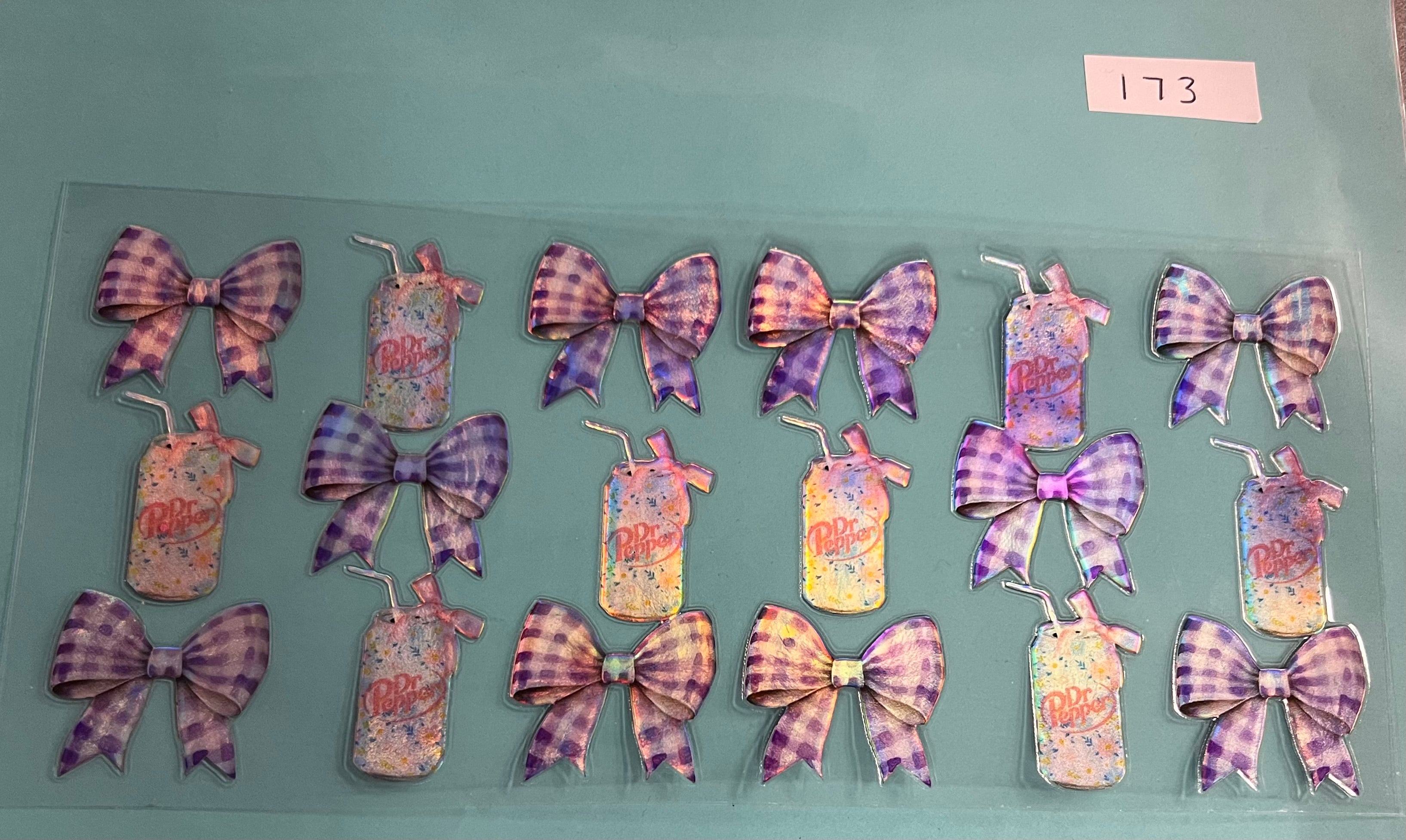 #173 Dr. Pepper and bows holographic