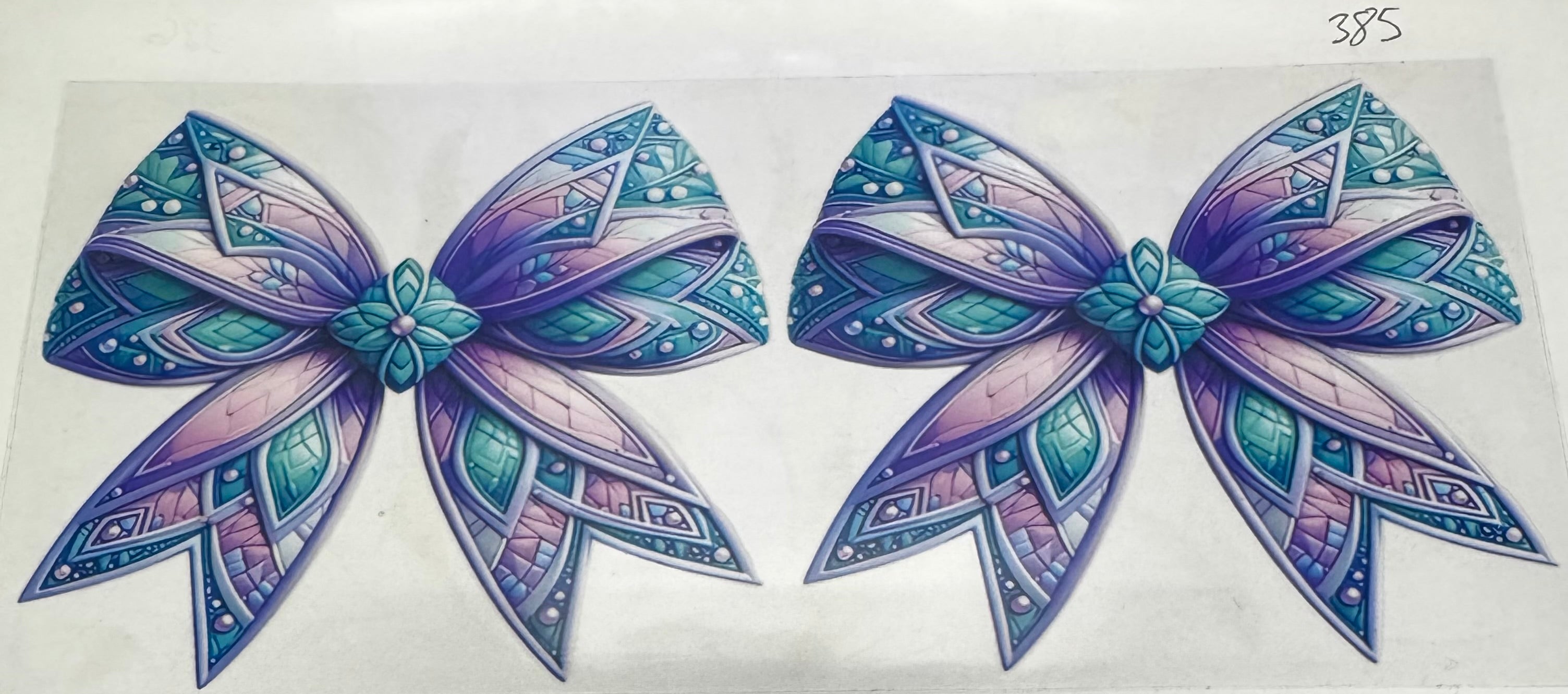 #385 Teal and Purple Bows